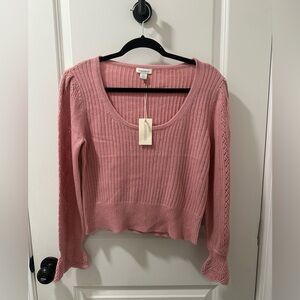 Sundance merino wool blend long sleeved sweater with tulip cuff sz PM feminine